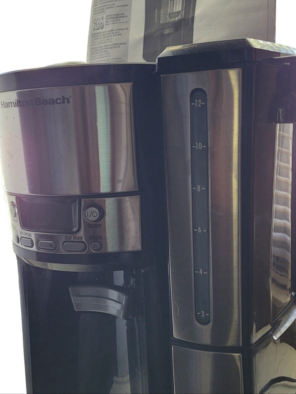 Hamilton Beach Stainless Steel and Black 12-Cup Programmable Coffee Maker